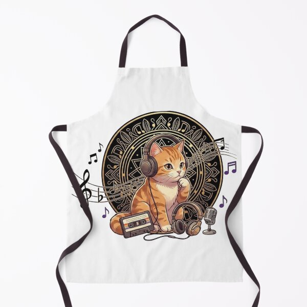 Item preview, Orange Cat Music Lover Retro Art designed and sold by MusicalmeStudio.