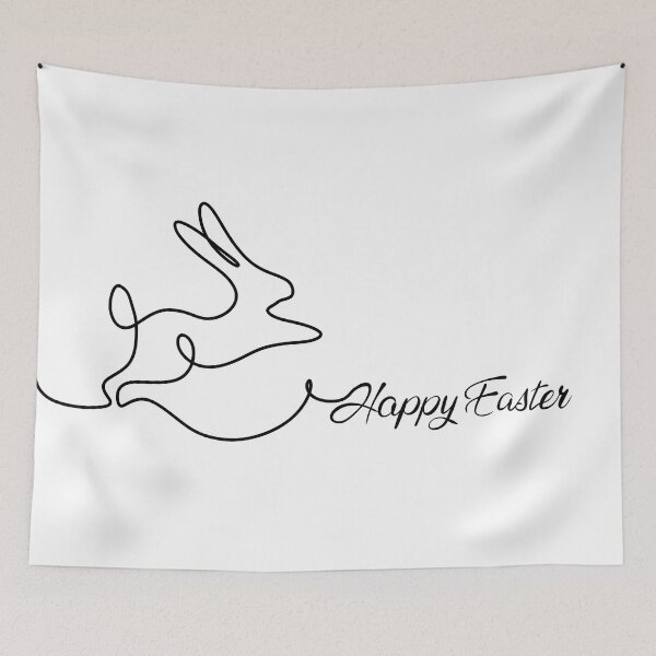 Item preview, Cute Minimal happy  Easter Line Art black line designed and sold by SimoesArtistry.