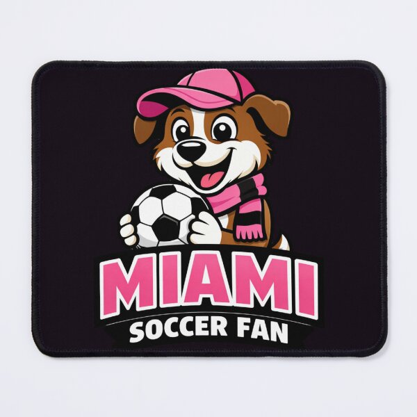 Item preview, Miami Soccer Fan Dog – Winter Outfit in 90° Weather Game Day Funny Puppy Design designed and sold by BrickByDream.