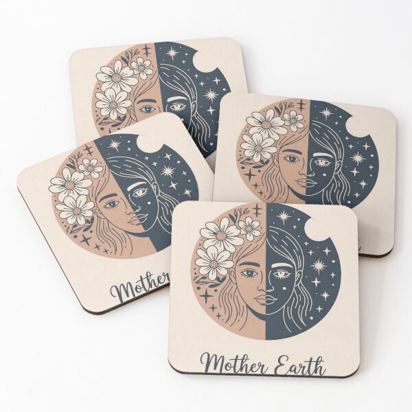 Item preview, Copy of Boho Mother Earth Duality Face Nature Spiritual Art designed and sold by VISO-art.