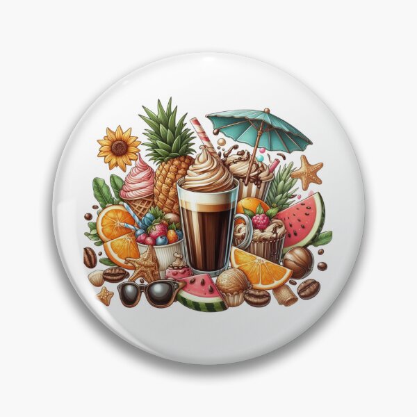 Item preview, Iced Coffee Cup with Watermelon, Berries & Summer Accessories designed and sold by Lulunza.