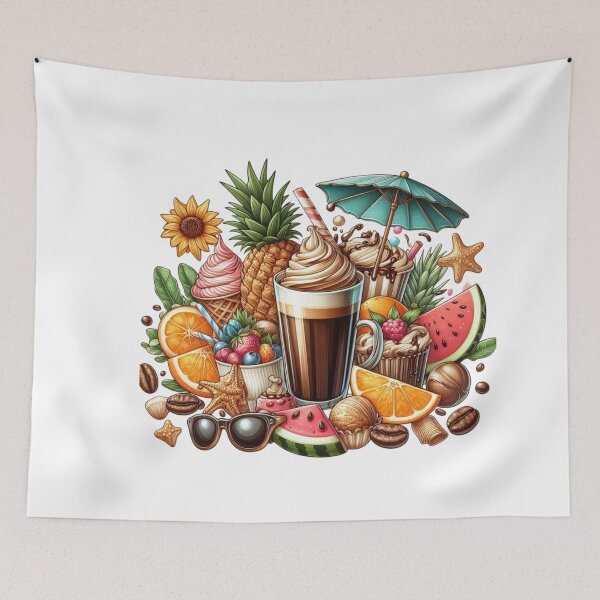 Item preview, Iced Coffee Cup with Watermelon, Berries & Summer Accessories designed and sold by Lulunza.
