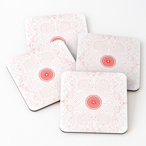 Item preview, Red stripes geometry rosette 4a designed and sold by nogamax.