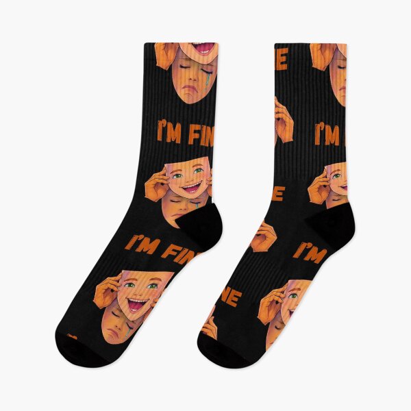 Item preview, I’m Fine Sad Aesthetic Fake Smile Emotional Mental Health Design designed and sold by ArtSpark Studio.
