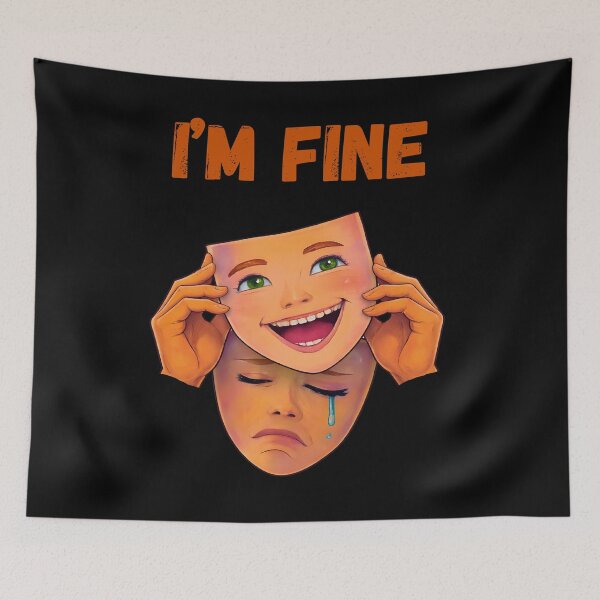 Item preview, I’m Fine Sad Aesthetic Fake Smile Emotional Mental Health Design designed and sold by ArtSpark Studio.