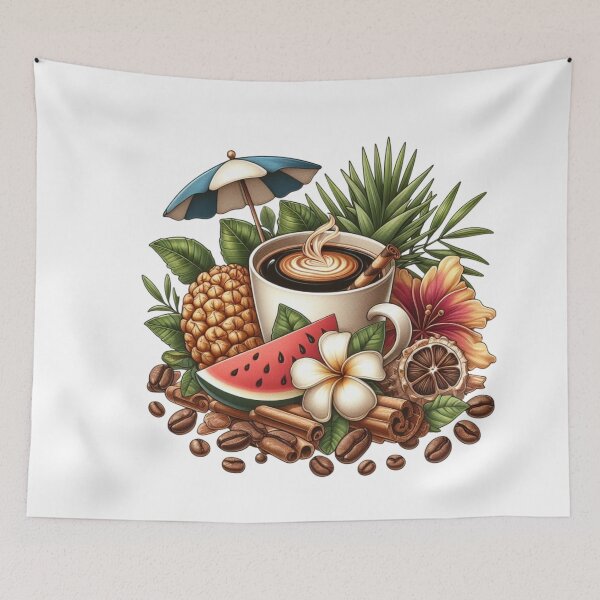 Item preview, Aesthetic Latte Art with Watermelon & Summer Elements designed and sold by Lulunza.