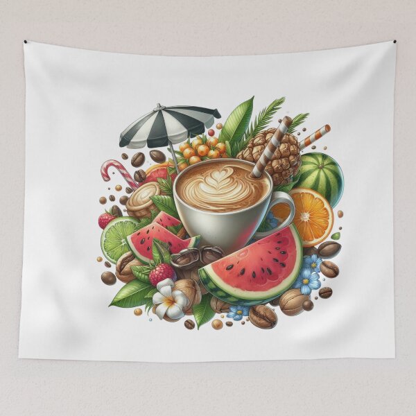 Item preview, Coffee Break with Pineapple, Cinnamon & Tropical Flowers designed and sold by Lulunza.