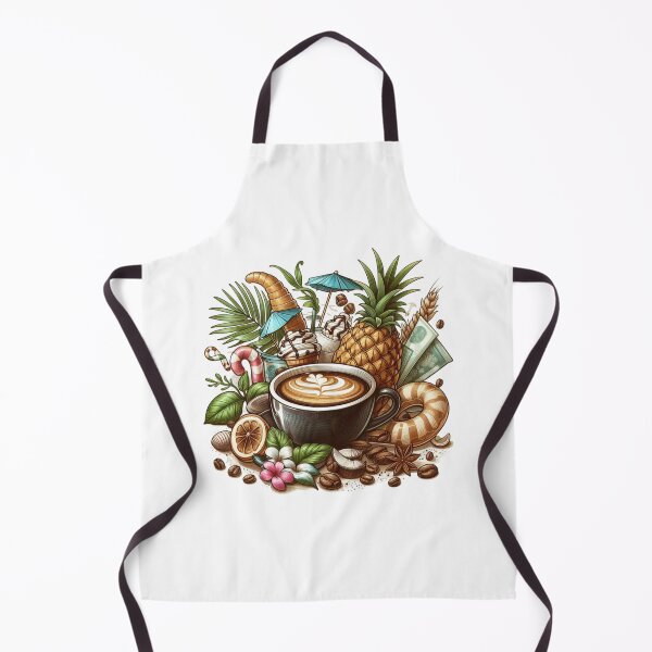 Item preview, Coffee Cup Surrounded by Pineapple & Sweet Treats designed and sold by Lulunza.