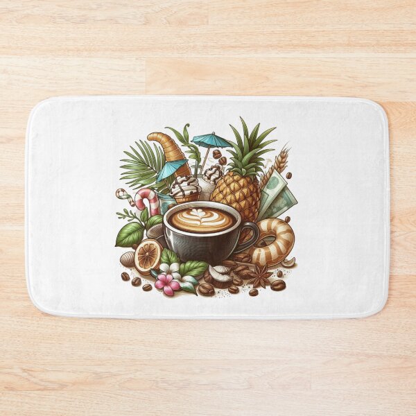 Item preview, Coffee Cup Surrounded by Pineapple & Sweet Treats designed and sold by Lulunza.