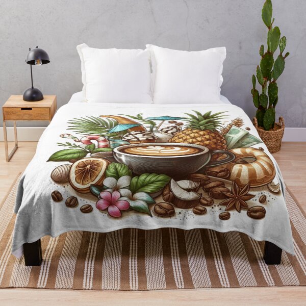 Item preview, Coffee Cup Surrounded by Pineapple & Sweet Treats designed and sold by Lulunza.