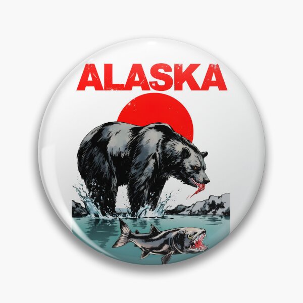 Item preview, Alaska bear eating salmon designed and sold by pixeldizajn.
