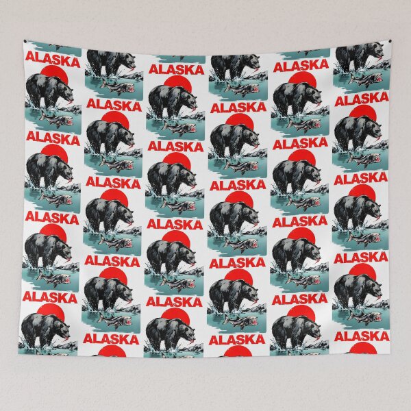 Item preview, Alaska bear eating salmon designed and sold by pixeldizajn.