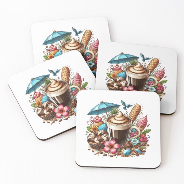 Item preview, Sweet Summer Coffee with Cupcakes & Tropical Vibes designed and sold by Lulunza.
