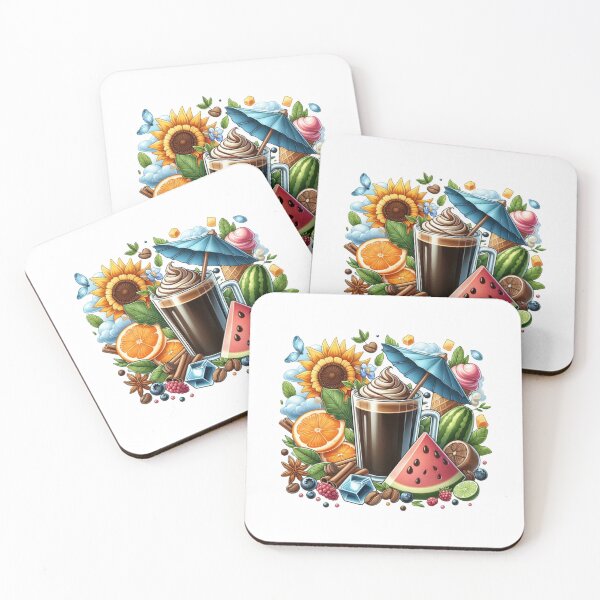 Item preview, Refreshing Coffee with Sunflower & Watermelon Slices designed and sold by Lulunza.