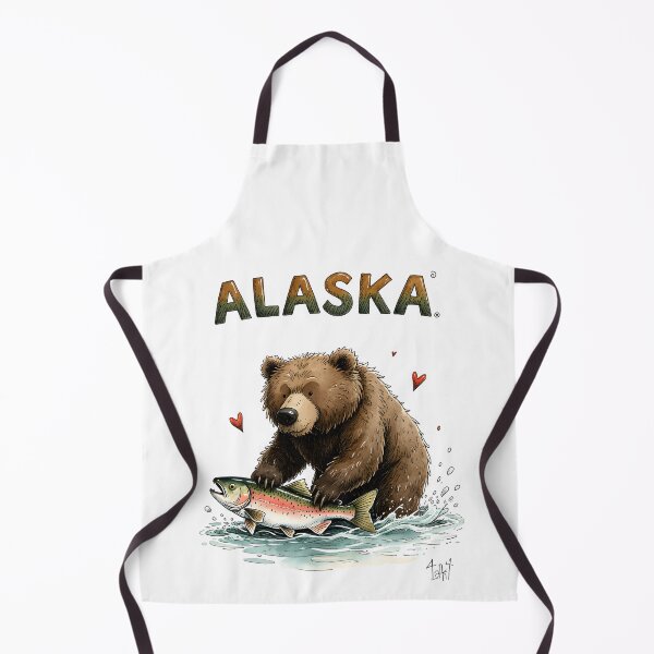 Item preview, Cute Alaska bear hunting salmon designed and sold by pixeldizajn.