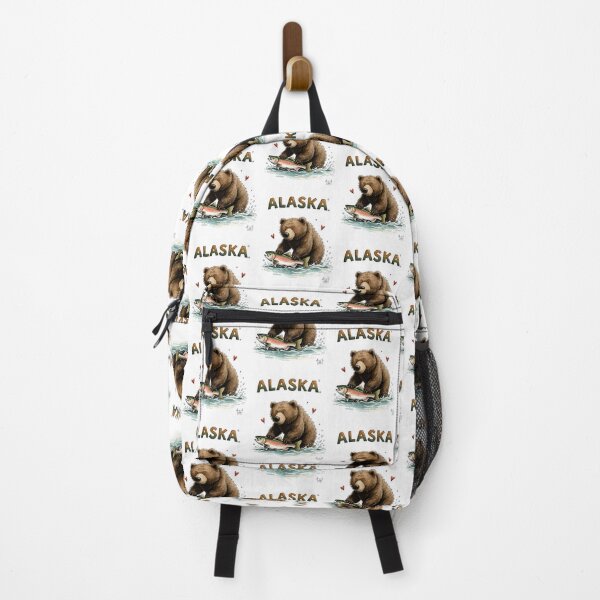 Item preview, Cute Alaska bear hunting salmon designed and sold by pixeldizajn.