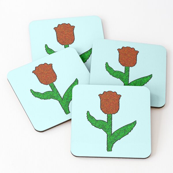 Item preview, Red Tulip Dot Art Mosaic designed and sold by MSBM Designs.