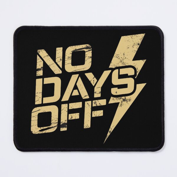 Item preview, No Days Off Grunge Gym Motivational Design | Gold Lightning Fitness designed and sold by EvolusionPro.