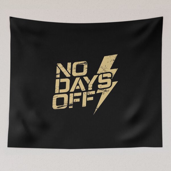 Item preview, No Days Off Grunge Gym Motivational Design | Gold Lightning Fitness designed and sold by EvolusionPro.