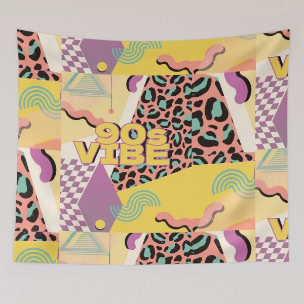 Item preview, ​90s Vibe Abstract Memphis Pattern - Retro Geometric Shapes & Leopard Print Art designed and sold by crystalar95.