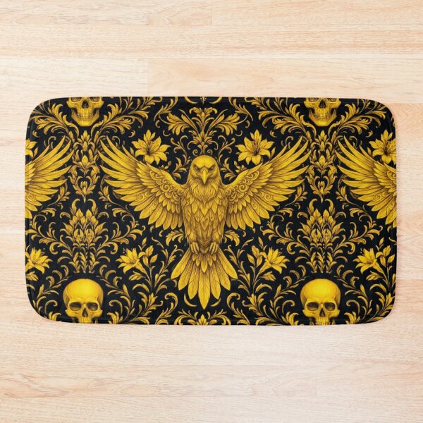 Item preview, Gold Raven & Skull Baroque Damask - Dark Luxury Gothic Pattern designed and sold by cabuks.