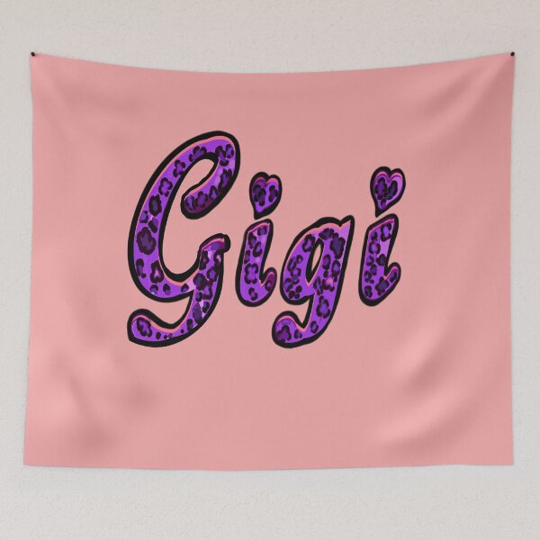 Item preview, Gigi Purple Leopard Print Retro Cheetah Pattern Name Art designed and sold by Artonmytee.