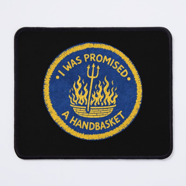Item preview, I Was Promised A Handbasket Funny Sarcastic Retro Badge designed and sold by Ali-printshop.