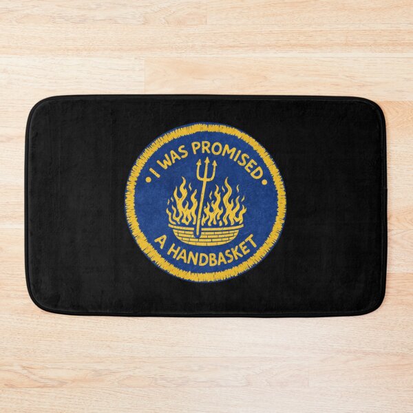 Item preview, I Was Promised A Handbasket Funny Sarcastic Retro Badge designed and sold by Ali-printshop.
