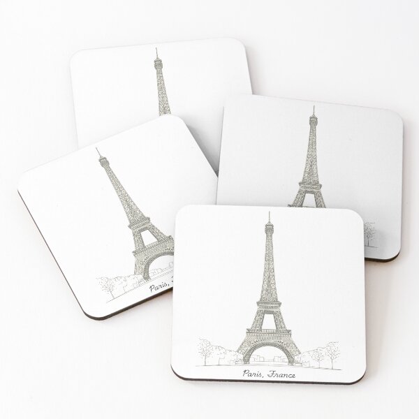 Item preview, Eiffel Tower Architectural Line Drawing — Detailed Sketch Blueprint Paris Black White Art Print France Gift designed and sold by Sixième Studio.