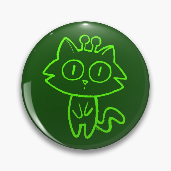 Item preview, Cute Green Alien Cat Doodle designed and sold by PickledjoArt.