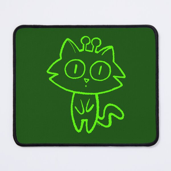 Item preview, Cute Green Alien Cat Doodle designed and sold by PickledjoArt.