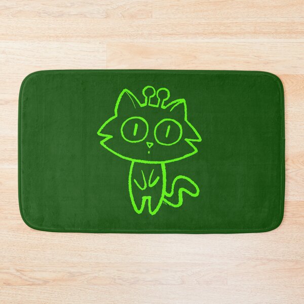 Item preview, Cute Green Alien Cat Doodle designed and sold by PickledjoArt.
