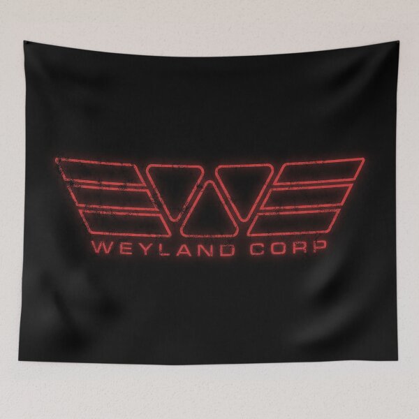 Item preview, Alien Weyland Corp Neon Red Logo Distressed designed and sold by Power Up Prints.