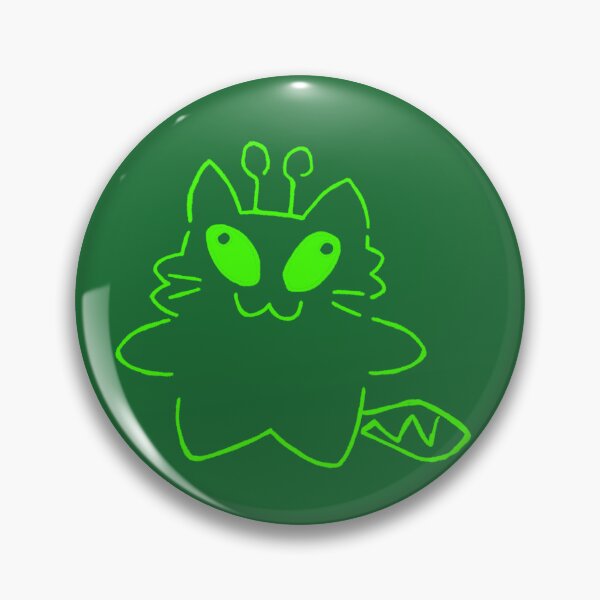 Item preview, Funny Cute Green Alien Cat Doodle designed and sold by PickledjoArt.