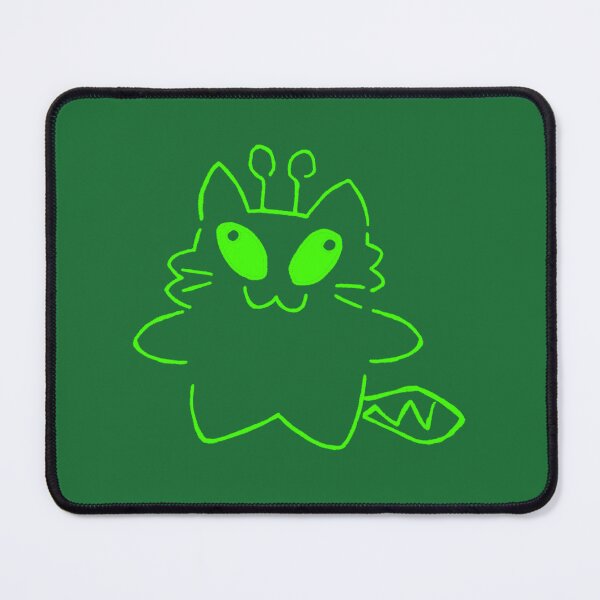 Item preview, Funny Cute Green Alien Cat Doodle designed and sold by PickledjoArt.