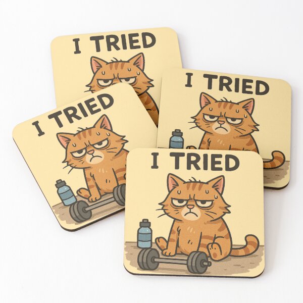 Item preview, I Tried Cat Gym, Funny Lazy Workout Meme designed and sold by AYACHI90.