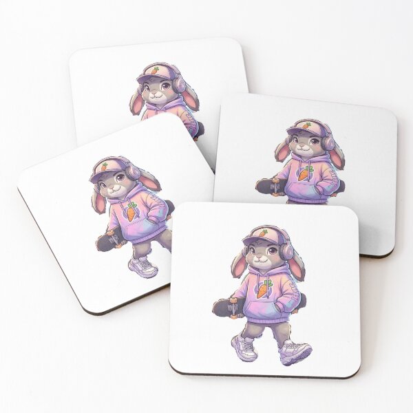 Item preview, Cool Pastel SSkater Bunny Art designed and sold by Northern Glow Art.