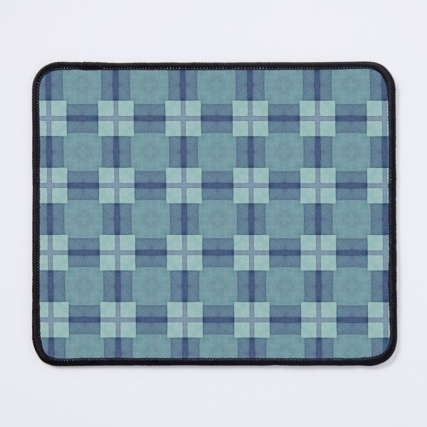 Item preview, Smokey Blue Green Geometric Plaid Tile Pattern designed and sold by Vileprint.