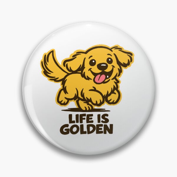 Item preview, Life is Golden - Golden Retriever Cartoon designed and sold by PickledjoArt.