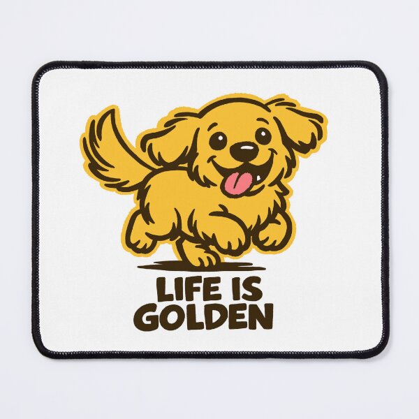 Item preview, Life is Golden - Golden Retriever Cartoon designed and sold by PickledjoArt.