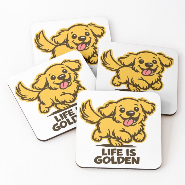 Item preview, Life is Golden - Golden Retriever Cartoon designed and sold by PickledjoArt.