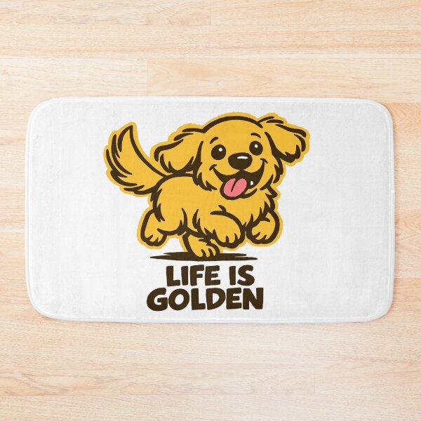 Item preview, Life is Golden - Golden Retriever Cartoon designed and sold by PickledjoArt.