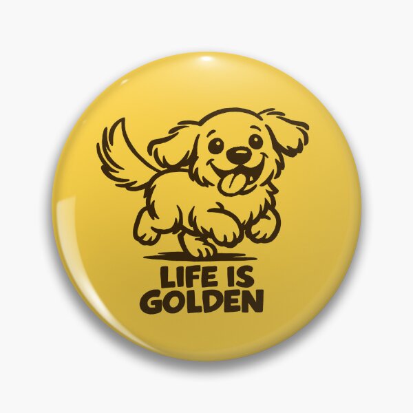 Item preview, Life is Golden - Golden Retriever Cartoon designed and sold by PickledjoArt.