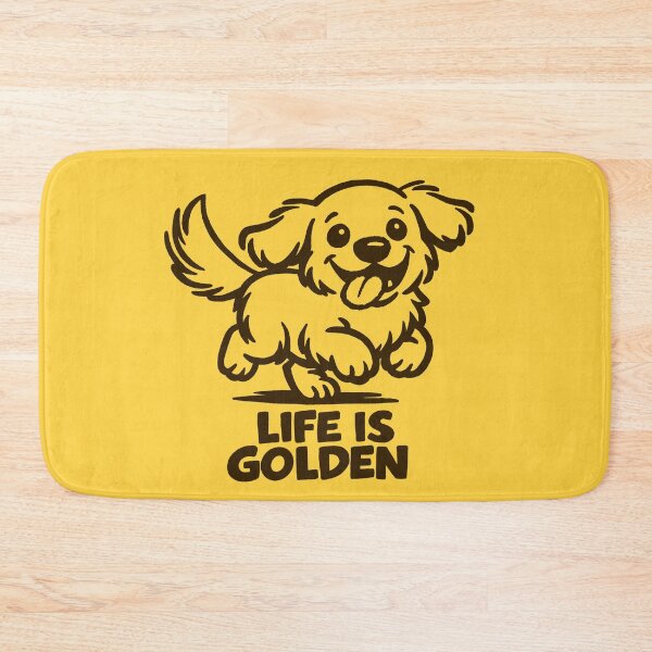 Item preview, Life is Golden - Golden Retriever Cartoon designed and sold by PickledjoArt.