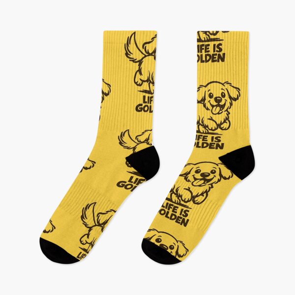 Item preview, Life is Golden - Golden Retriever Cartoon designed and sold by PickledjoArt.