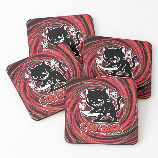 Item preview, Stay Back Black Cat with Knife Cartoon designed and sold by Taridesign.