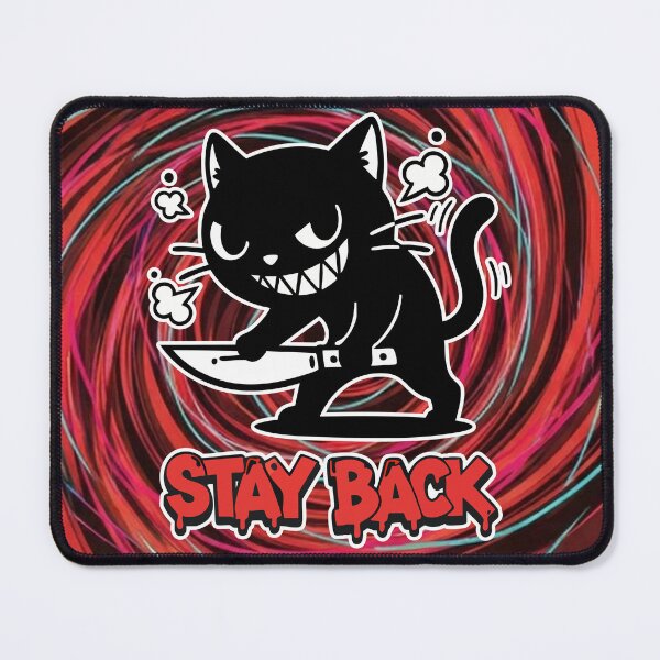 Item preview, Stay Back Black Cat with Knife Cartoon designed and sold by Taridesign.