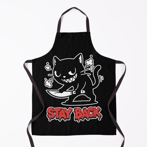 Item preview, Stay Back Black Cat with Knife Cartoon designed and sold by Taridesign.