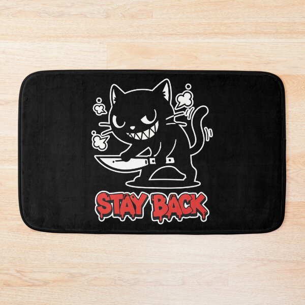 Item preview, Stay Back Black Cat with Knife Cartoon designed and sold by Taridesign.