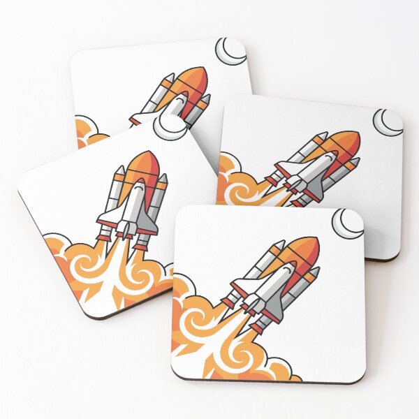 Item preview, Retro Space Shuttle Rocket Launch Moon Art designed and sold by BestChoiceService.